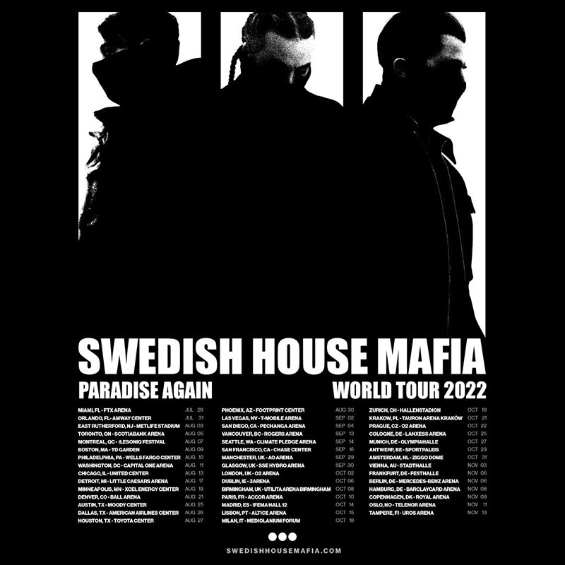 Swedish House Mafia "PARADISE AGAIN" World Tour Poster